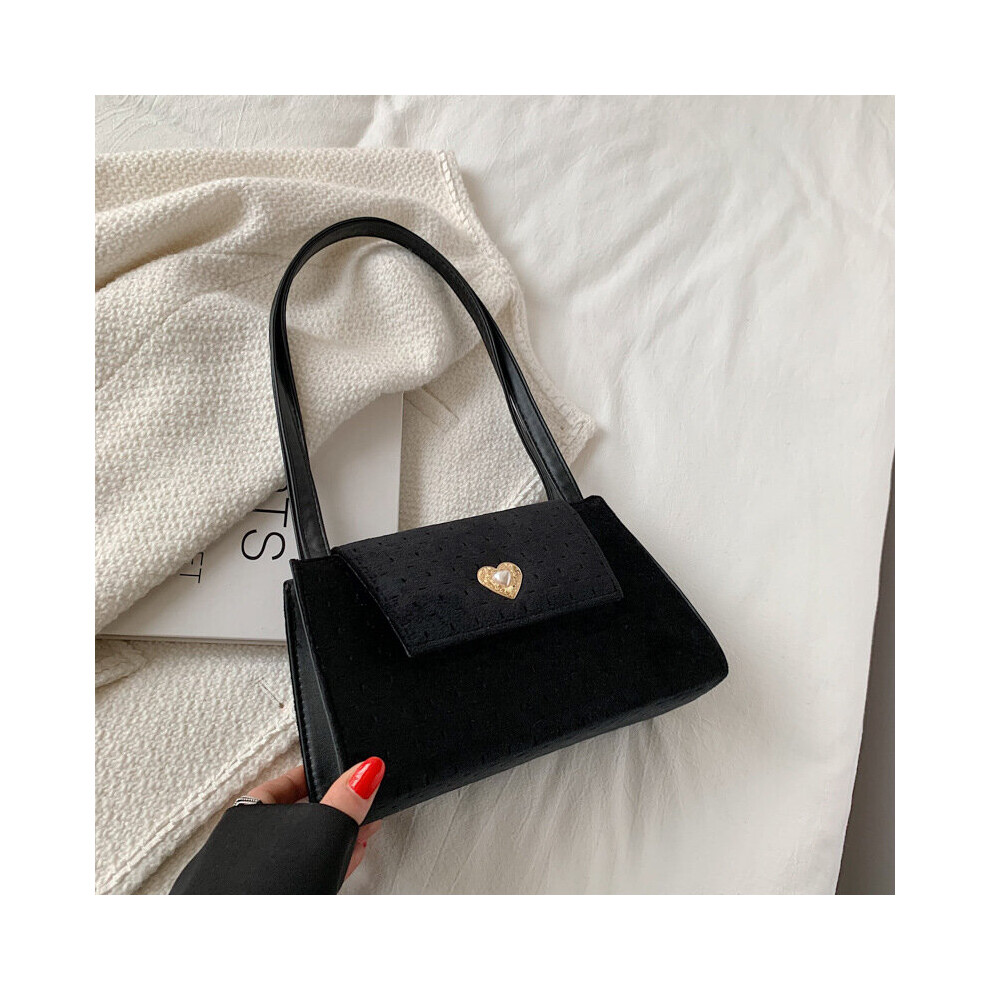 Retro Love Women's Handbags Underarm Bag Velvet Pink Heart Ladies Small Square Shoulder Bags Female Small Tote Purse Bag-image-OPC-PBV2SVJ-NEW