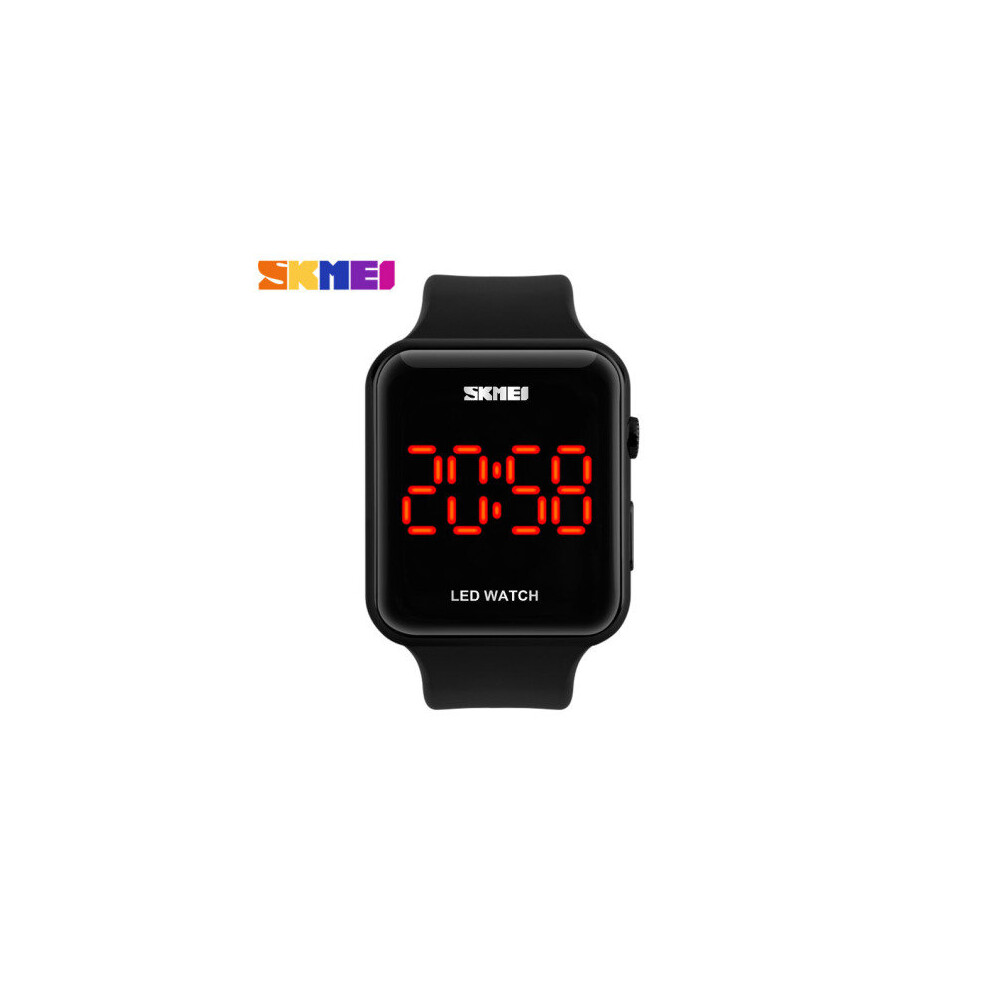 (Black,without box) Skmei Square LED Digital Leisure Simple Watch-image-OPC-PBV2WVN-NEW