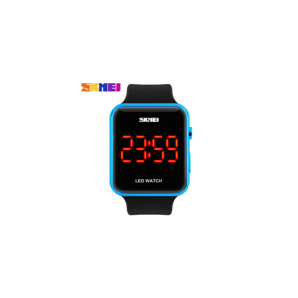 (Blue,without box) Skmei Square LED Digital Leisure Simple Watch-image-OPC-PBV2WVQ-NEW