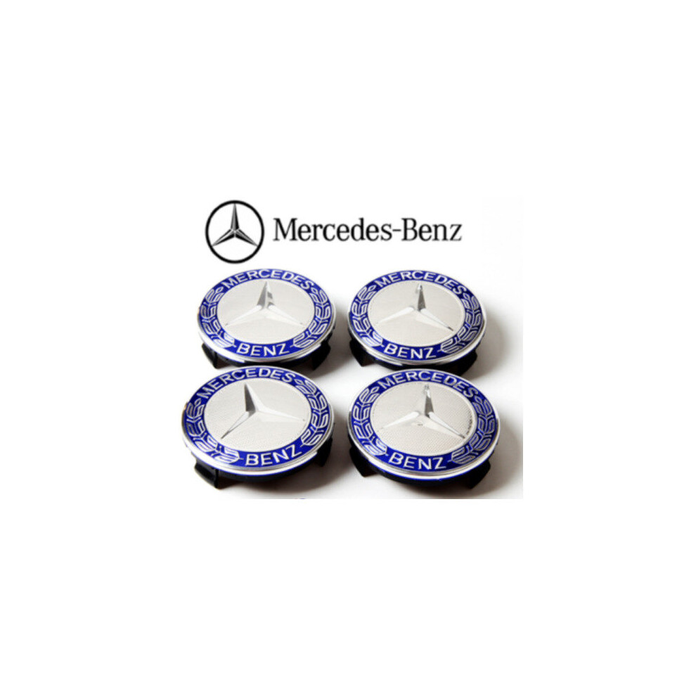 4Pcs Mercedes Benz Hubcaps 75Mm/2.95In Mercedes Hubcaps Dark/Blue 5701510943683