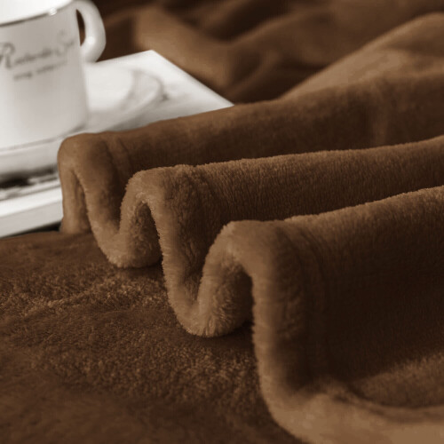 (Coffee, King) Moonlight Bedding Large Mink Blanket Multi-use Pet Fleece Throw