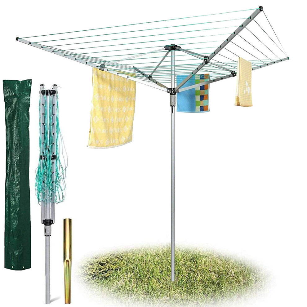 4 Arm Rotary Garden Washing Line Clothes Airer Dryer