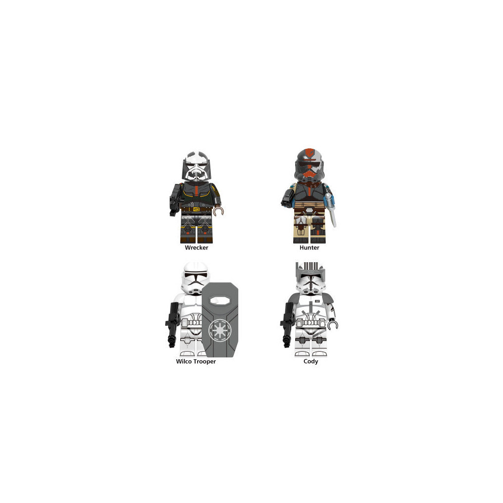 (Style A 4PCS) Star Wars Clone Trooper Cody Rex Commander Fit Lego Minifigures