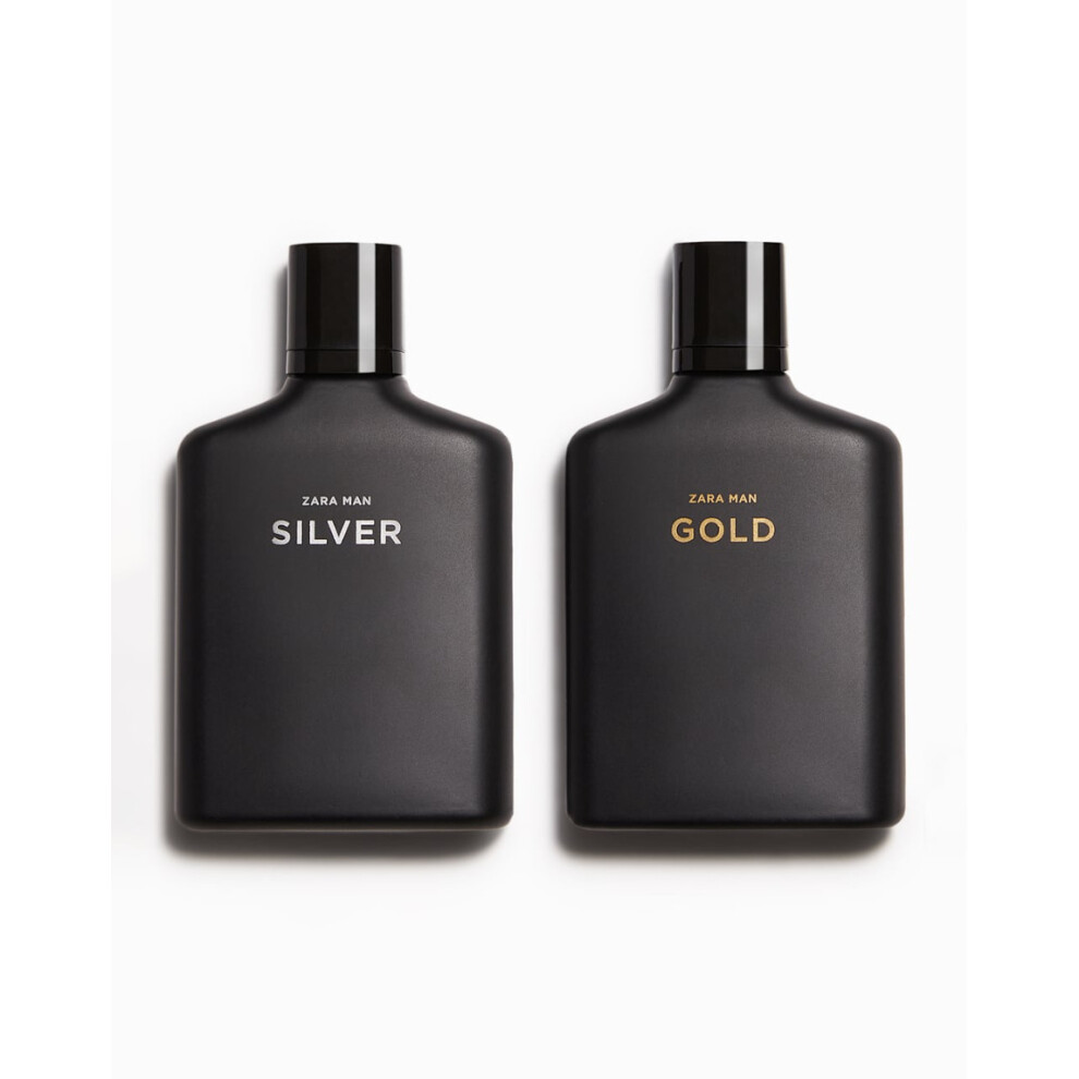 ZARA Man Gold & Silver Eau De Toilette Duo Set 2 x 100ml 3.38 Oz