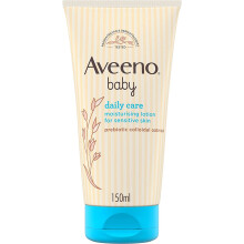 AVEENO Baby Daily Care Moisturising Lotion - Unscented, Prebiotic Oatmeal, For Newborns and Eczema-Prone Skin, 150 ml