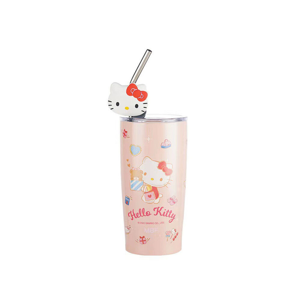 (Hello Kitty) Hello Kuromi Kitty Insulated Straw Cup 304 Stainless Steel Double Drink Function