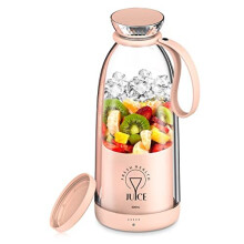 Portable Blender, Personal Blender with 6 Blades 2400mAh Powerful USB Rechargeable Mini Blender Protein Shaker for Smoothies, Shakes, 500ml