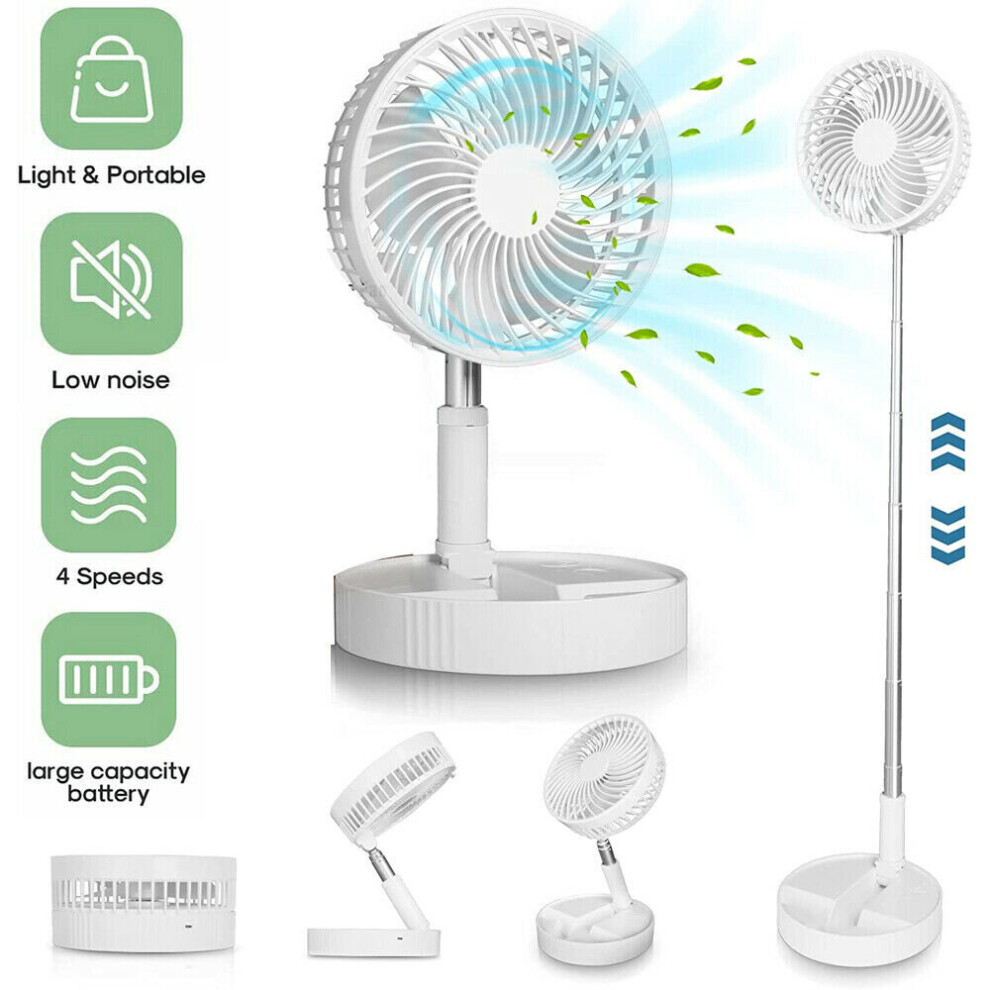 Foldaway Stand Fan Rechargeable Fan Portable Fan Desk and Table Fan UK