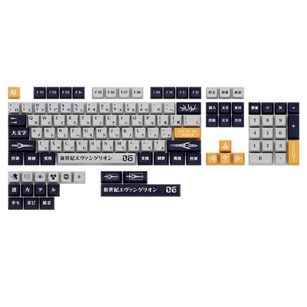 123 Keys EVA-06 Keycap Set XDA Profile PBT Sublimation Japanese Custom Keycaps for Mechanical Keyboards