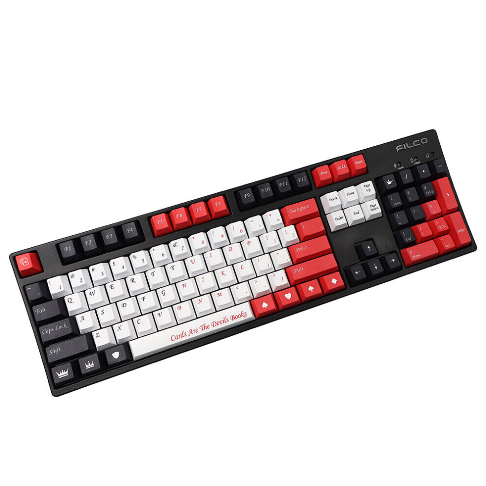 128 Keys Poker Theme PBT Keycap Set Cherry Profile Five-Sided Sublimation for 61/64/68/87/96/104/108 Keycaps Mechanical Keyboards