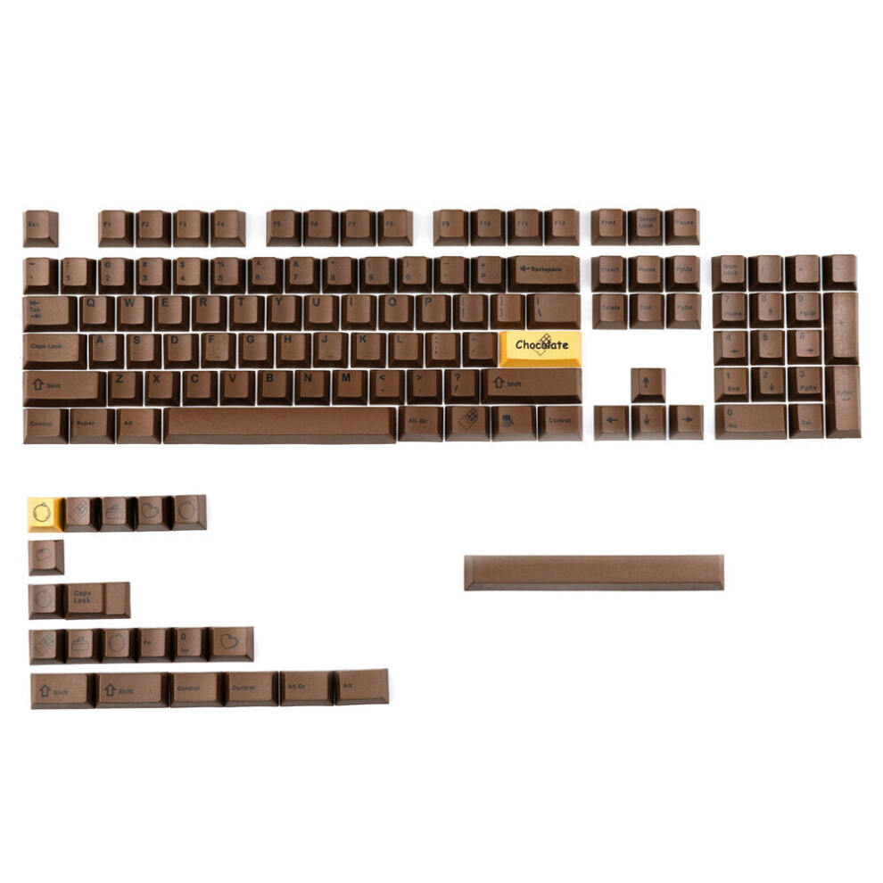 125 Keys Chocolate Keycap Set Cherry Profile Pbt Sublimation Keycaps For Mechanical Keyboards 6112212797402