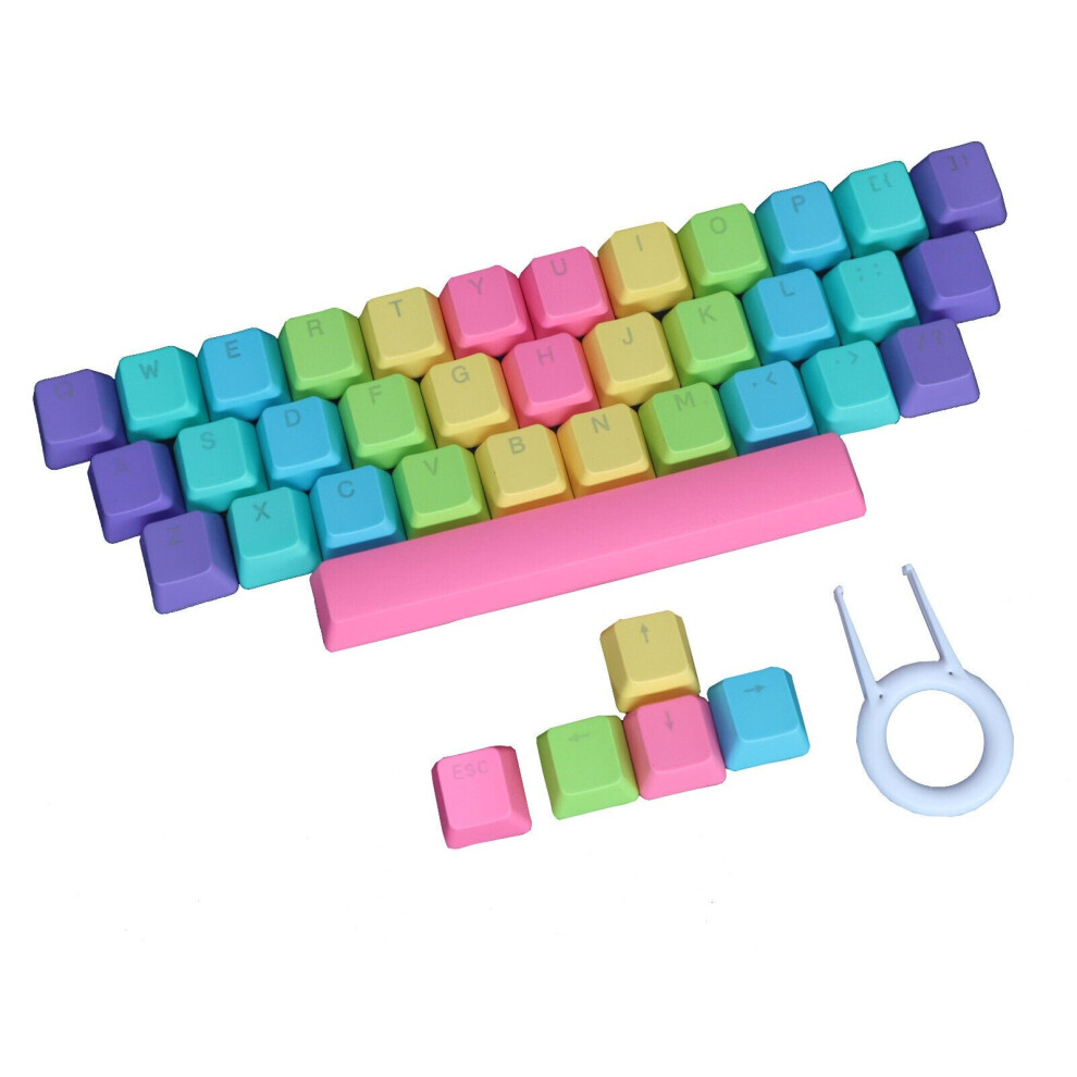 39 Keys Rainbow Color PBT Keycap Set OEM Profile Sublimation Keycaps for Mechanical Keyboards