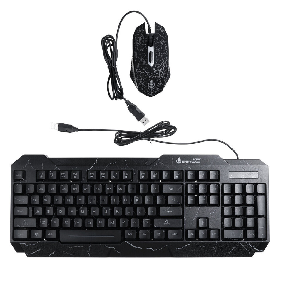 104 Key USB Wired Gaming Keyboard and Mouse Set RGB LED Changing Backlight Mouse For Computer Desktop Notebook