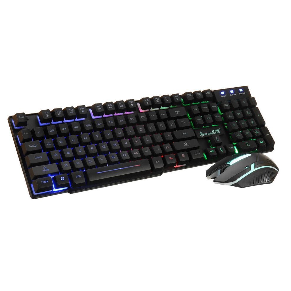 104 Keys Gaming Keyboard RGB Backlit Light Wired Keyboard and 1600 DPI Gaming Mouse Set