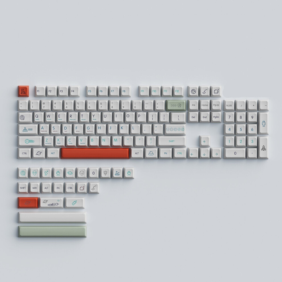 125 Keys Planet Theme PBT Keycap Set XDA Profile Sublimation Keycaps for Mechanical Keyboards