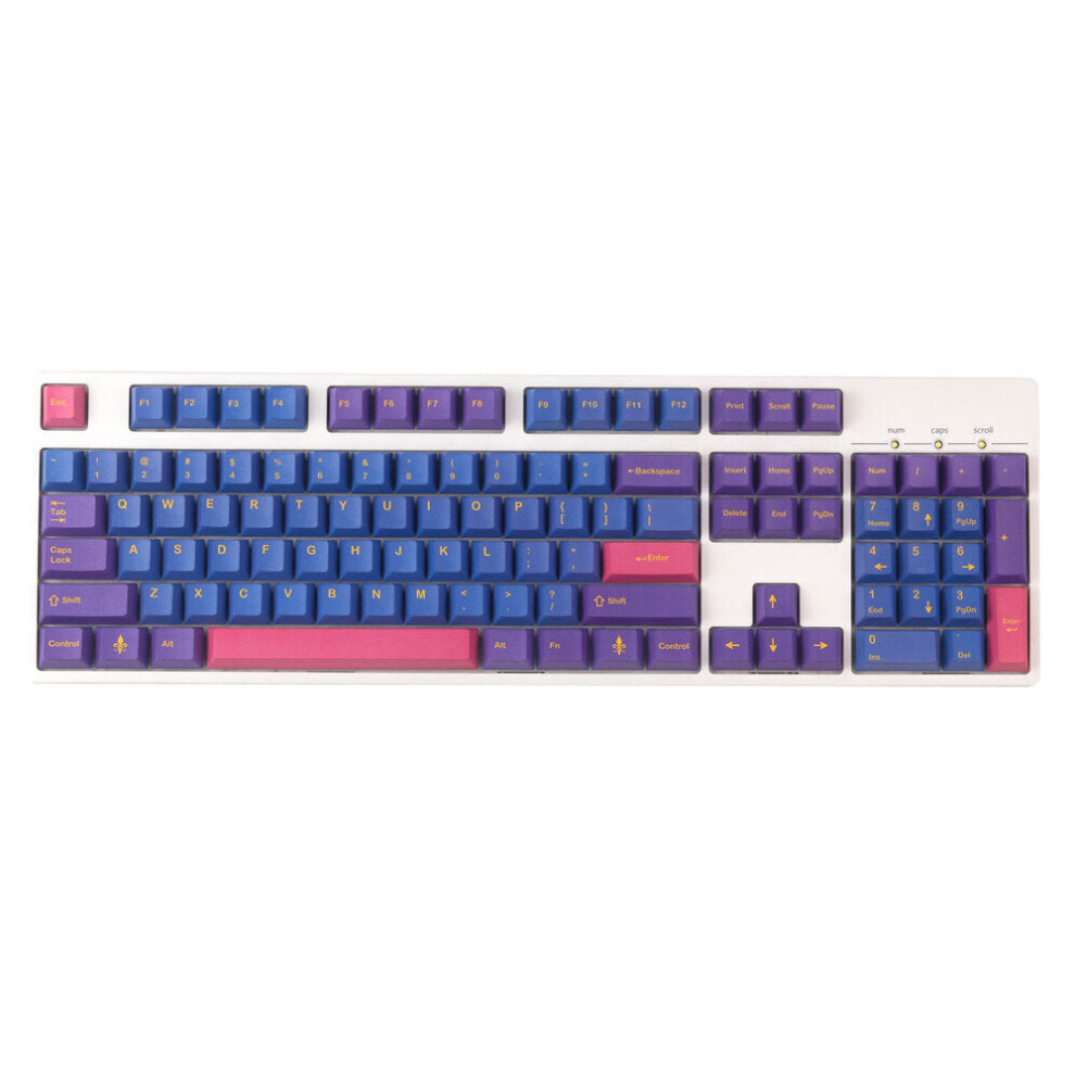 128 Keys Fleur-de-lis PBT Keycap Set Cherry Profile Sublimation Custom Keycaps for Mechanical Keyboards