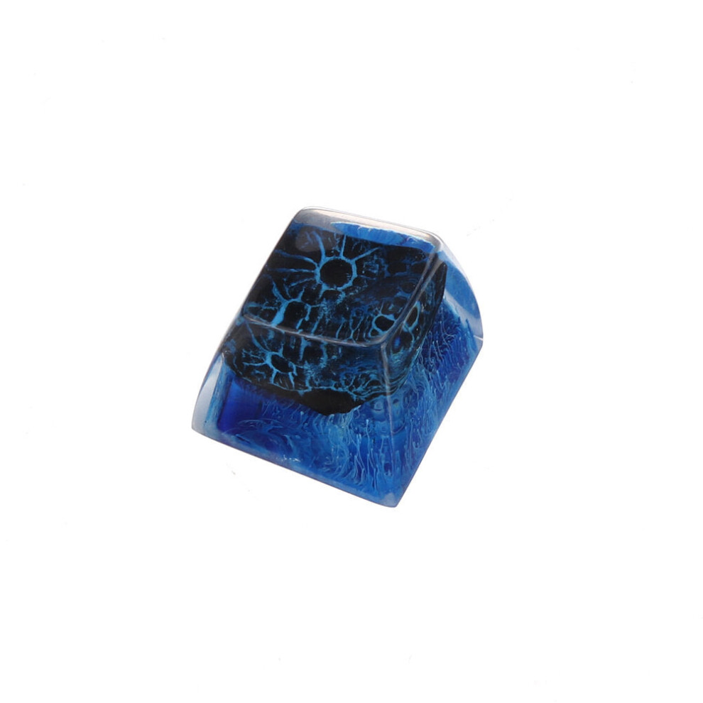 (Blue) 1 PCS Handmade Resin Keycap Personalized Moonscape Keycap for Mechanical Keyboard