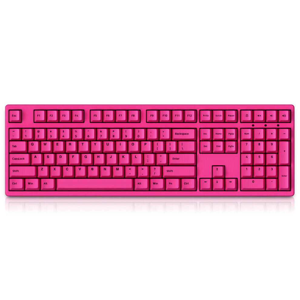 (Rose Red, Yellow Switch) 108 Keys Mechanical Keyboard USB Type-C Wired Gateron Switch Double-Shot PBT Keycap Gaming Keyboard