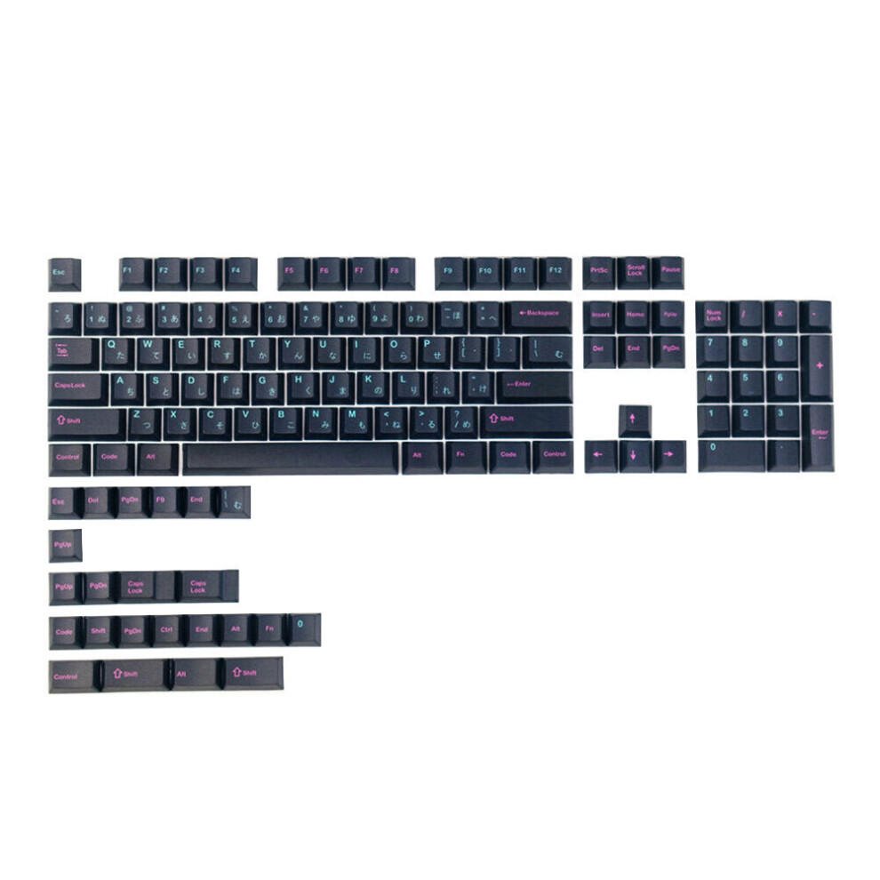 127 Keys Dark Nightmare Keycap Set Cherry Profile PBT Five-sided Sublimation Japanese Keycaps for Mechanical Keyboards