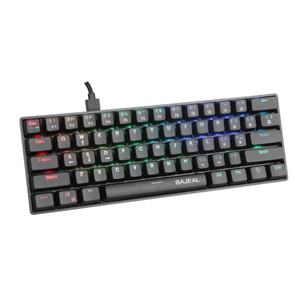 (Dual mode) 61 keys Mechanical Gaming Keyboard With Blue Switch Colorful LED Backlit