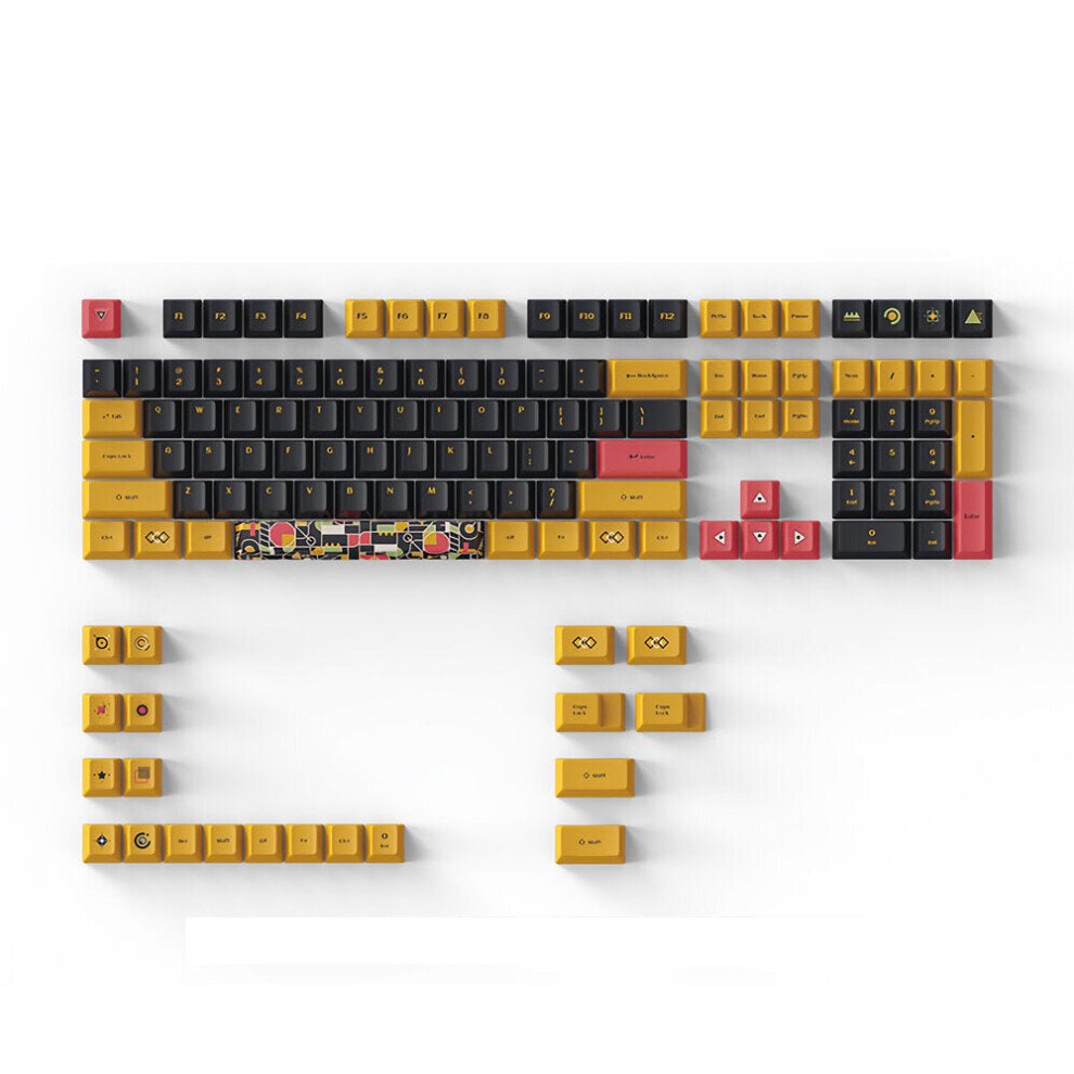 (Midnight Neon) 128 Keys Multicoloured Pbt Keycap Set Cherry Profile Sublimation Cutom Keycaps For Mechanical Keyboards 6112212792780