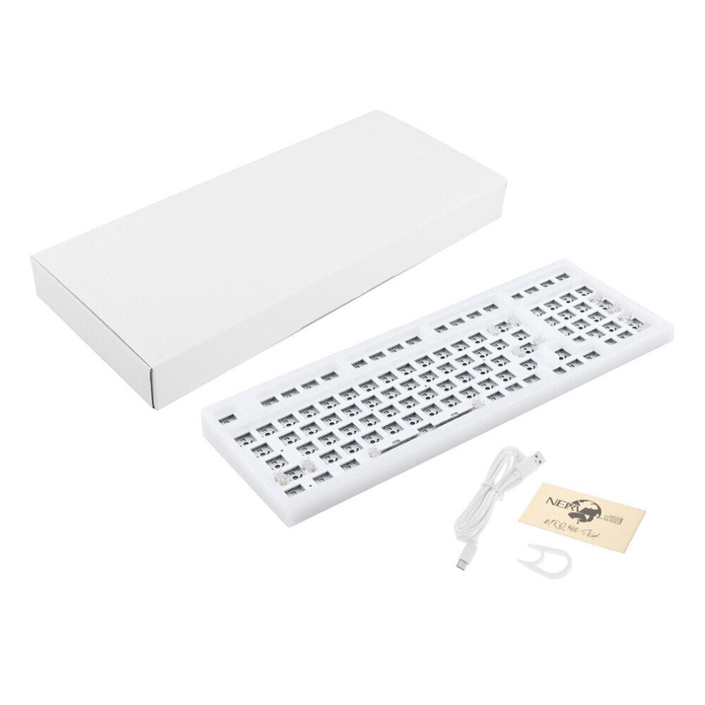 (White) 19 Keys Mechanical Keyboard Numpad Kit 2.4G Bluetooth Wired 3 Mode PCB Hot Swap RGB Lights Type C Cable Keyboard Number