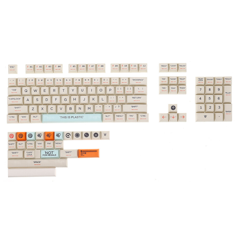 (128 Keys) 128/144 Keys This Is Plastic PBT Keycap Set XDA Profile Sublimation Custom Keycaps for Mechanical Keyboards