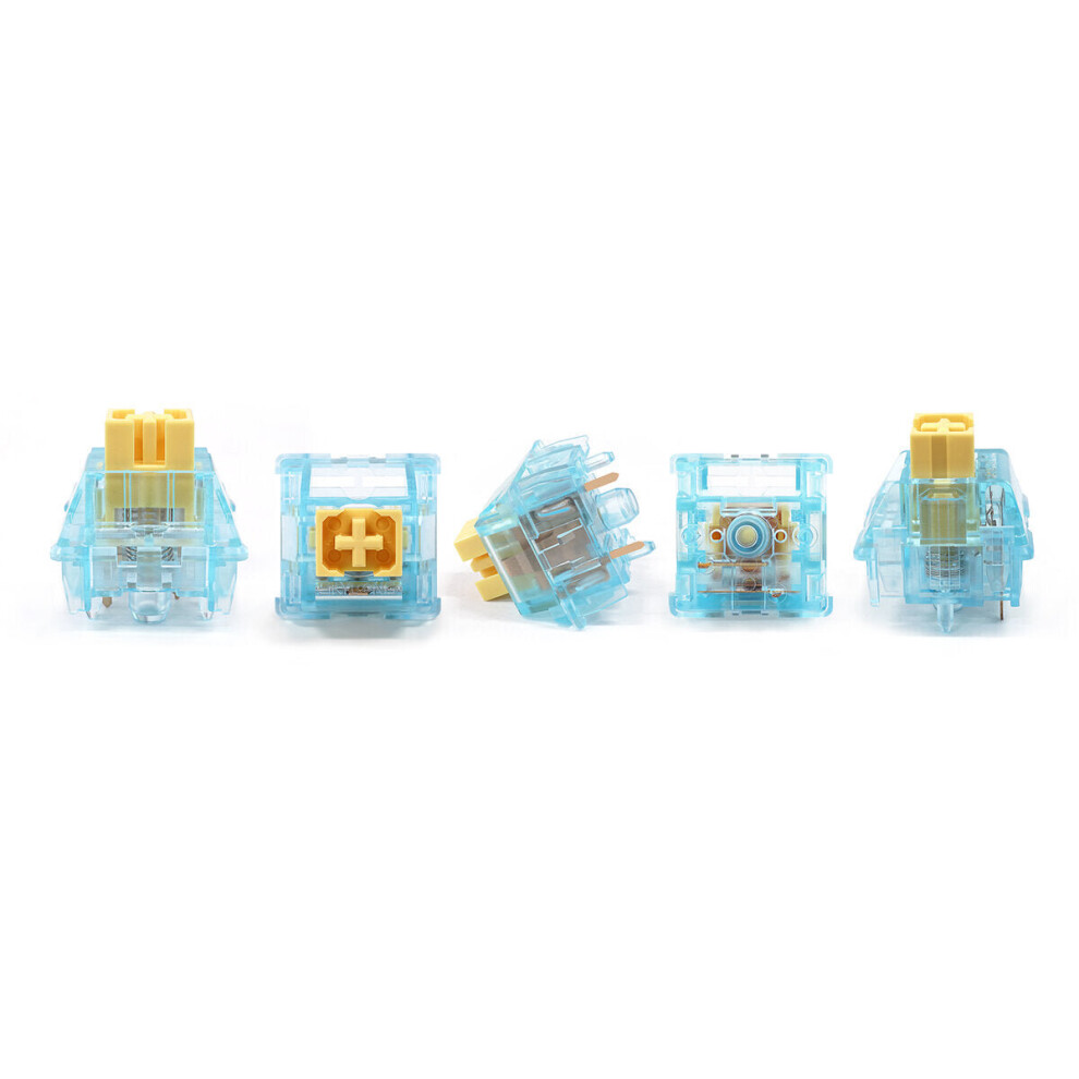 (Yellow Switch) 35Pcs Mechanical Switches Prelubricated 5 Pin Silent Linear Switch for Mechanical Gaming Keyboard