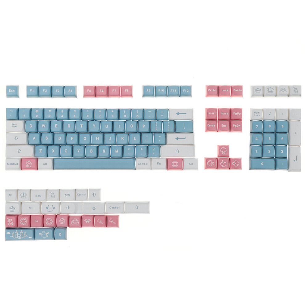 127 Keys Castle In The Sky Keycap Set PBT Sublimation XDA Profile Custom Keycaps for Mechanical Keyboard