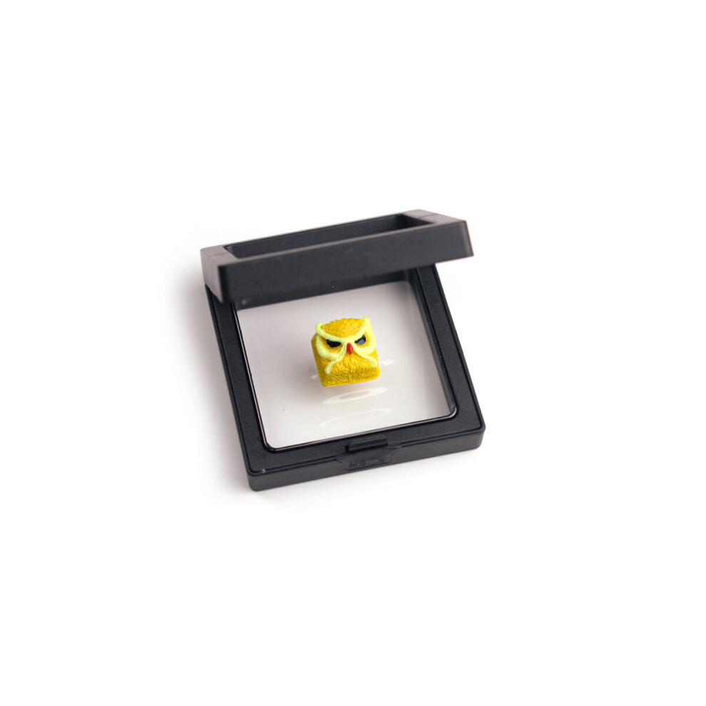 (Yellow) 1 PCS Handmade Resin Keycap Personalized Owl Keycap for Mechanical Keyboards