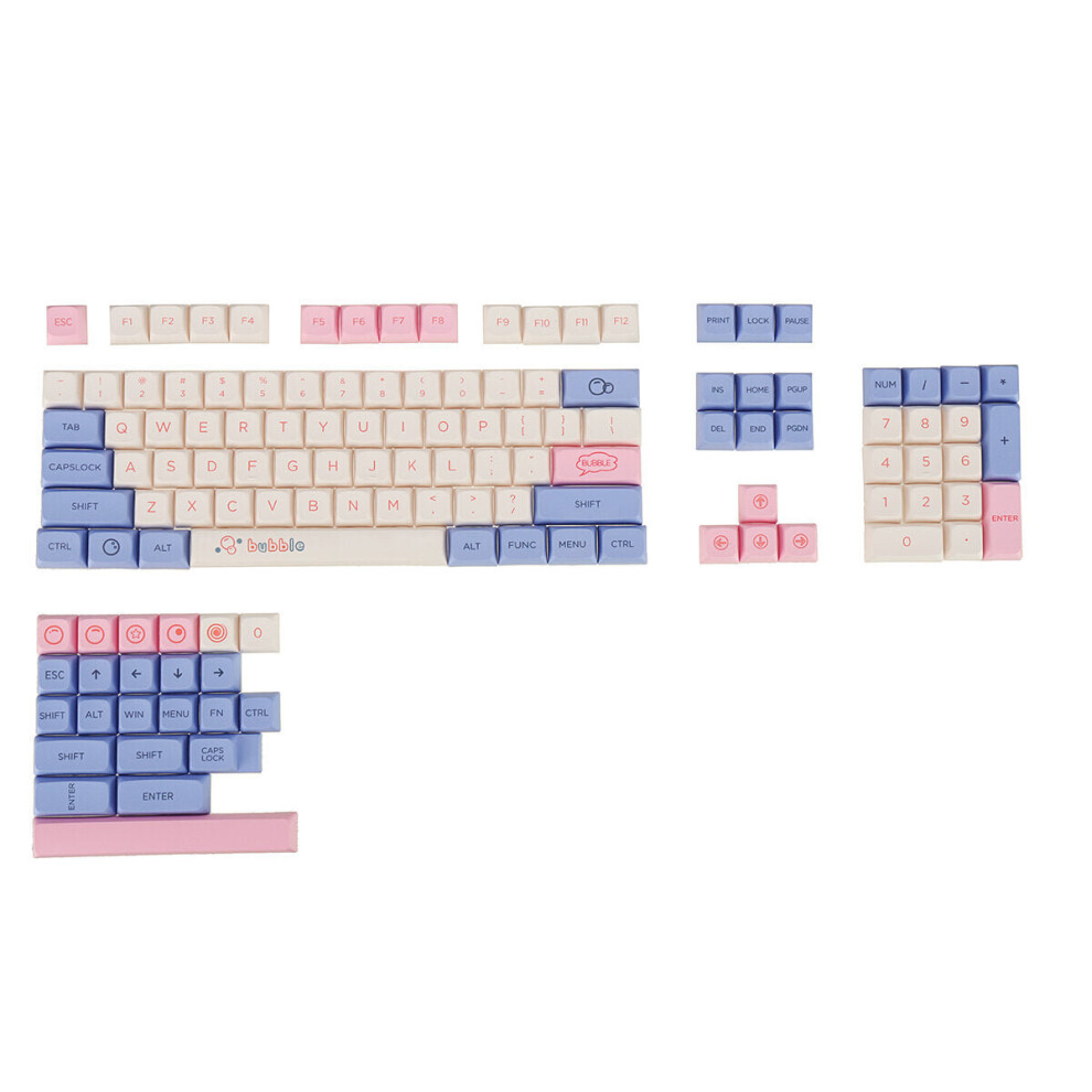 127 Keys Bubble PBT Keycap Set XDA Profile Sublimation Custom Keycaps for Mechanical Keyboards