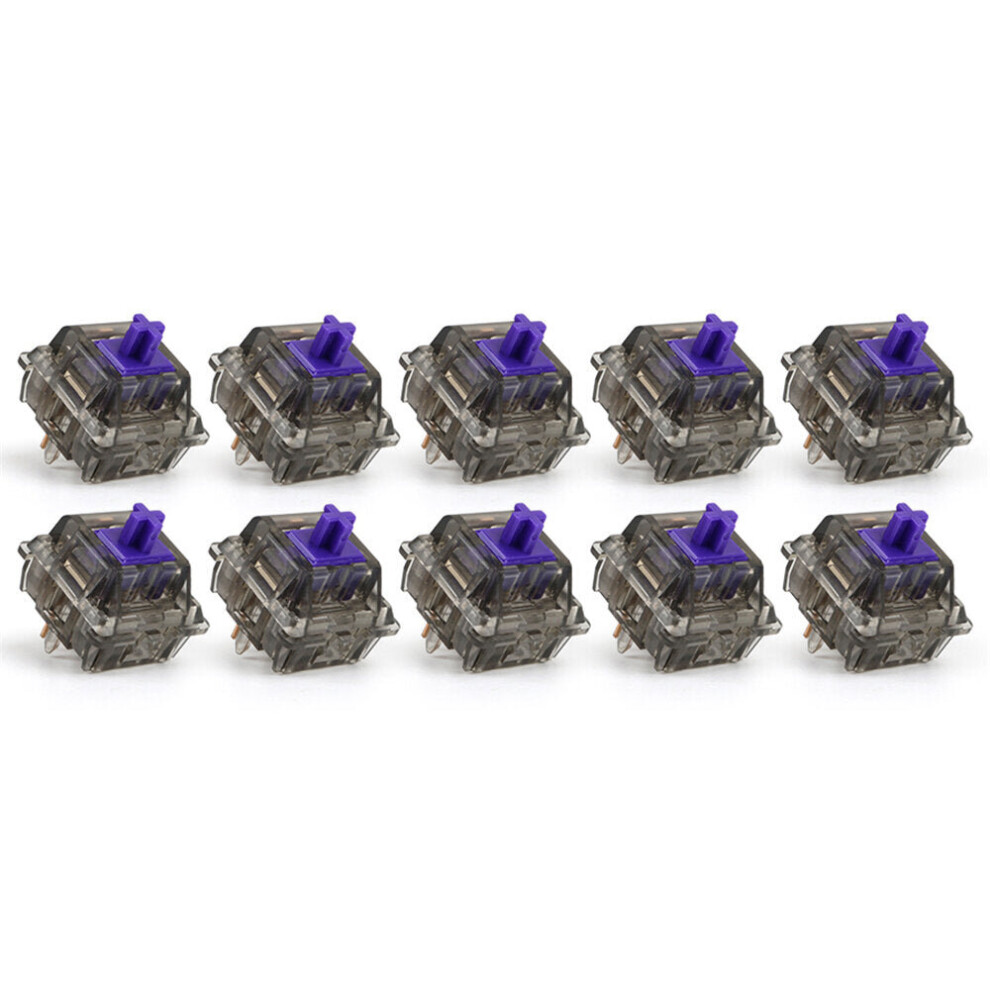 10Pcs/pack Twilight Purple Switches 5Pin 67g Gold-plated Spring Pre-lubricated Switches for Mechanical Gaming Keyboard