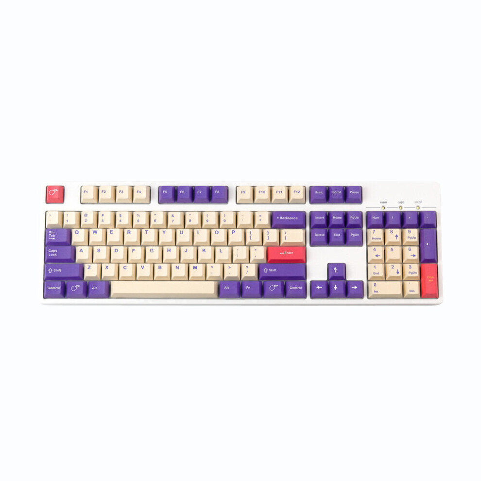 128 Keys Plum PBT Keycap Set Cherry Profile Sublimation Custom Keycaps for Mechanical Keyboards