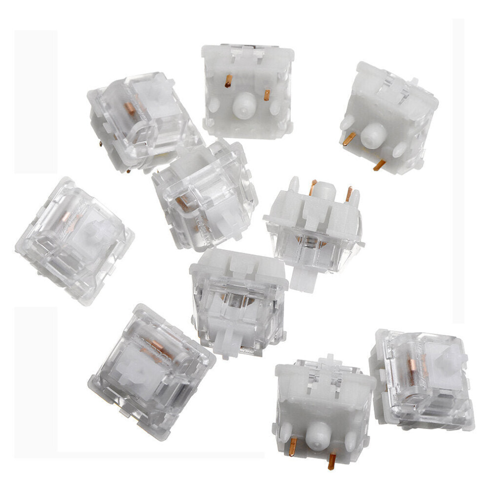 10PCS Pack 5 Pin Silent White Switch Mechanical Switch for Mechanical Gaming Keyboard