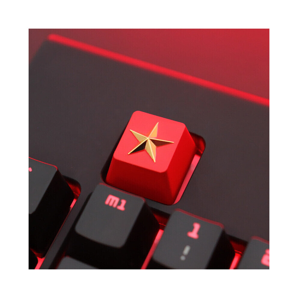 (Type2) 1Pc Customized Keycap Soviet Theme Embossed Zinc-aluminum Alloy Metal Keycap Mechanical Keyboard R4 Height Keycap for Cherry MX Switch