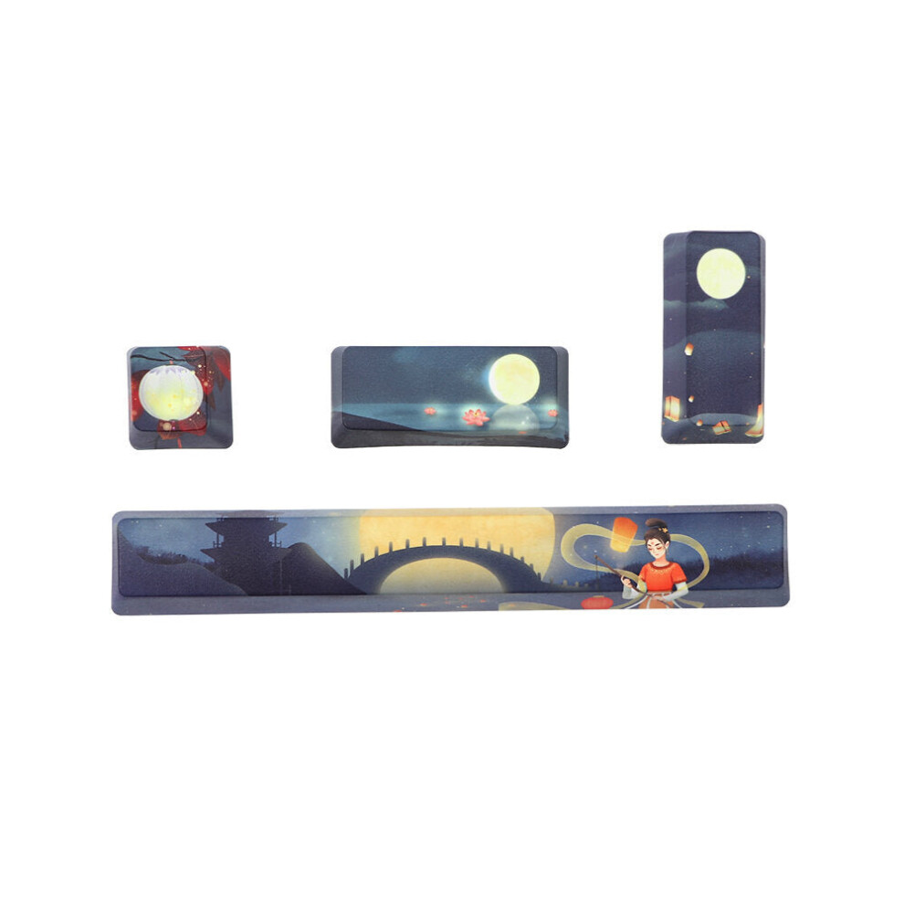 (Moonlight) 4 Keys Personalized Pbt Keycap Set Oem Profile Five-Sided Sublimation Space 6.25U + Esc 1U + Enter 2U Custom Keycaps For Mechanical Keyboa 6112212796160