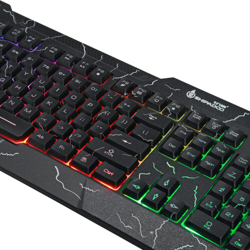 4-in-1 Keyboard Mouse Headset Mouse Pad Set USB Wired 104 Keys Cracked Keyboard Mouse Over-Ear Headset Mouse Pad Combo Set 2