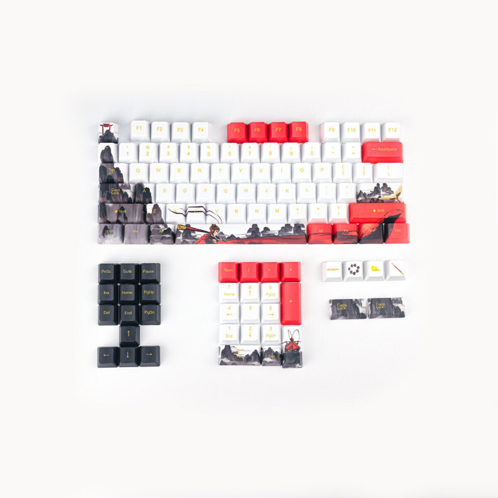 110 Keys Monkey King Keycap Set OEM Profile PBT Five-sided Sublimation Keycaps for Mechanical Keyboards