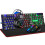 (Black) 4Pcs Gaming Kit 104 Keys 4-in-1 Keyboard Mouse Headset Mouse Pad Set 2
