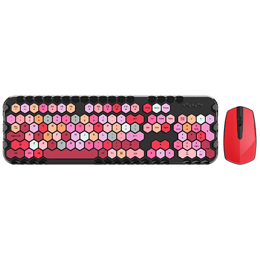 (Black) 2.4G Wireless Keyboard & Mouse Set 104 Keys Honeycomb Keycaps Keyboard Office Mouse Combo For Laptop Pc Black 6112212787717