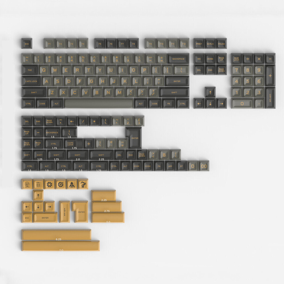 (Yellow) 172 Keys Color Matching Abs Keycap Set Sa Profile Two Color Molding Custom Keycaps For Mechanical Keyboards Yellow 6112212796443