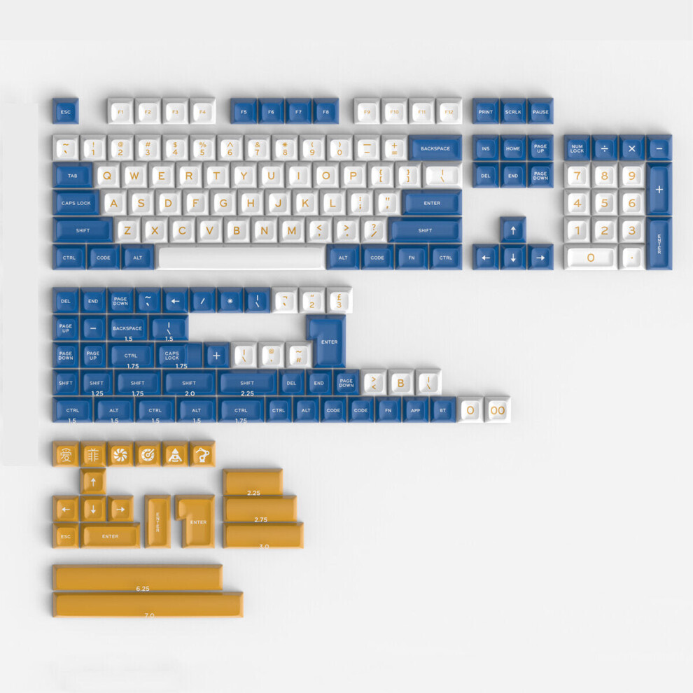 (Blue) 172 Keys Color Matching ABS Keycap Set SA Profile Two Color Molding Custom Keycaps for Mechanical Keyboards