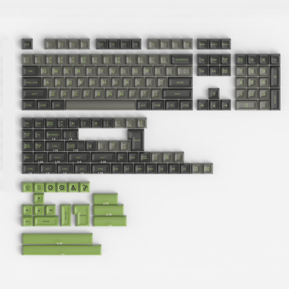(Green) 172 Keys Color Matching Abs Keycap Set Sa Profile Two Color Molding Custom Keycaps For Mechanical Keyboards Green 6112212796436