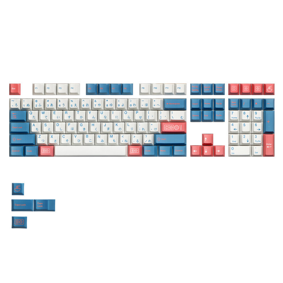 112 Keys Keycap Set Cherry Profile PBT Sublimation Japanese Keycaps for Mechanical Keyboards