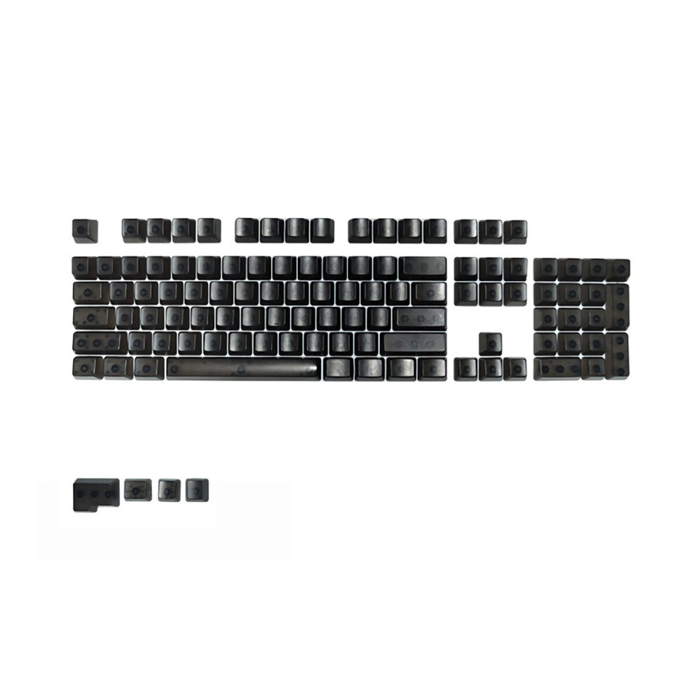 (Black) 108 Keys Transparent ABS Keycap Set OEM Profile No Character Custom Keycaps for Mechanical Keyboards