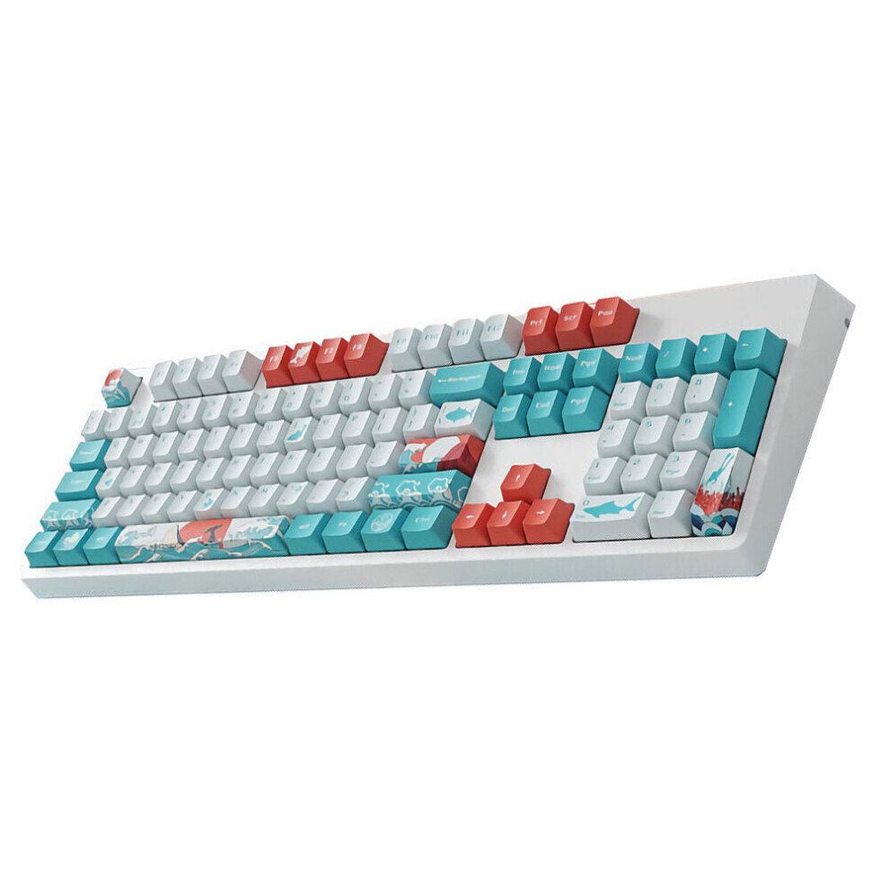 108 Keys Coral Sea Keycap Set OEM Profile PBT Dye-Sublimation Suspension Keycaps for Mechanical Keyboard