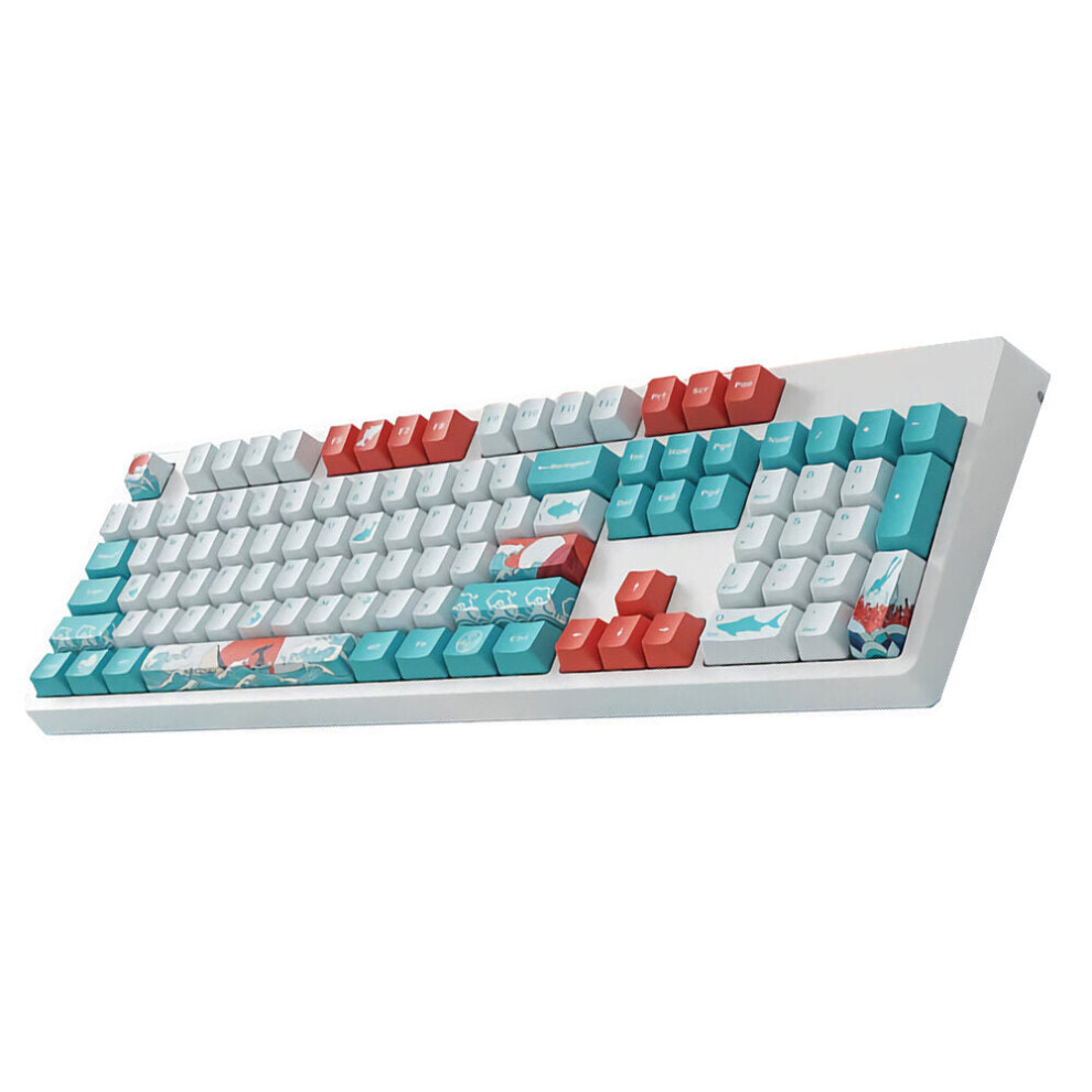 108 Keys Sea Keycap Set Oem Profile Pbt Dye-Sublimation Suspension Keycaps For Mechanical Keyboard Coral 6112212798126
