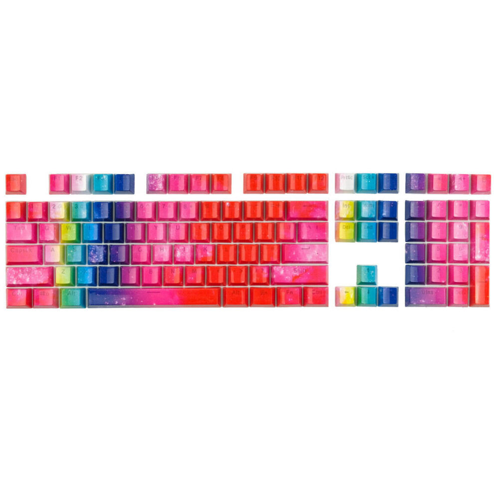 108 Keys Rainbow Keycap Set OEM Profile ABS Colorful Keycaps for 61/87/104/108 Keys Mechanical Keyboards