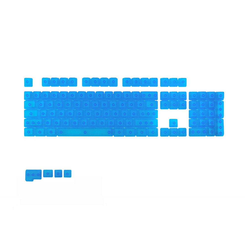 (Blue) 108 Keys Transparent Abs Keycap Set Oem Profile No Character Custom Keycaps For Mechanical Keyboards Blue 6112212797969