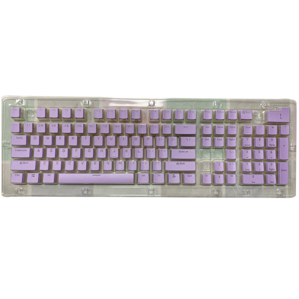 (Purple) 108 Keys Pudding Milk Mechanical Keyboard Keycap Double-Color With Gold Powder Transparent PBT Personality Keycap